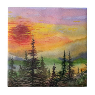 Carreau Paysage de campagne misty mettant le carrelage en 