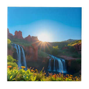 Carreau Paysage de la cascade de Sunrise Sandstone