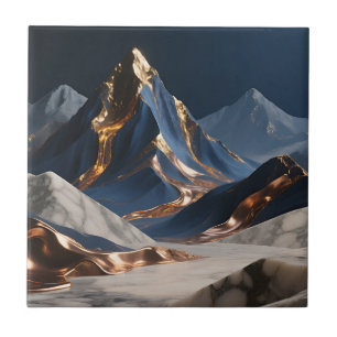 Carreau Paysage de marbre de la montagne dorée