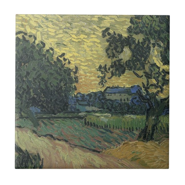 Carreau Paysage de Van Gogh à Twilight (Devant)