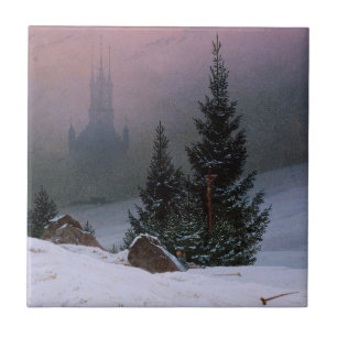 Carreau Paysage d'hiver (par Caspar David Friedrich)