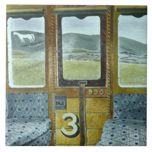 Carreau Paysage du train (par Eric Ravilious)