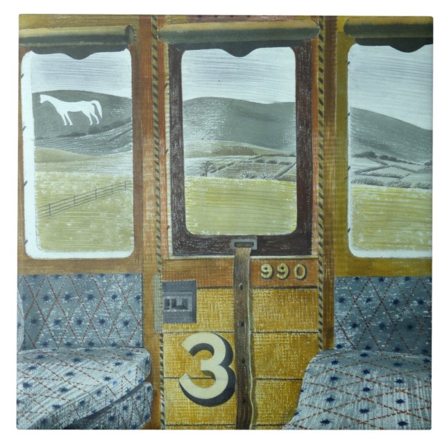 Carreau Paysage du train (par Eric Ravilious) (Devant)