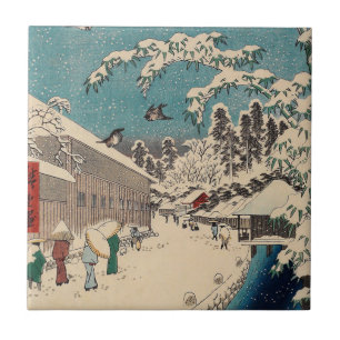 Carreau Paysage hivernal d'Hiroshige japon ukiyo-e antique