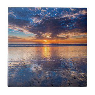Carreau Paysage marin spectaculaire, coucher de soleil, CA