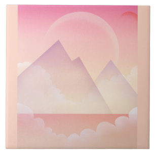 Carreau Paysage rêvé de la montagne Pastel