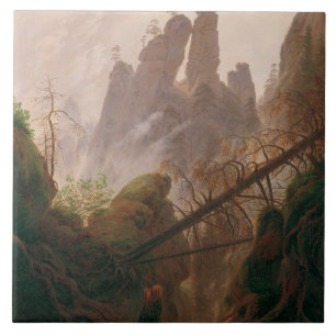 Carreau Paysage rocheux dans les monts Elbe Sandstone