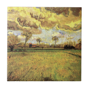 Carreau Paysage sous un ciel orageux de Vincent van Gogh