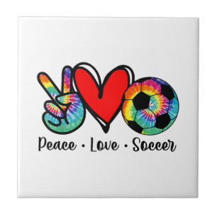 Carreau Peace Love Soccer Tie Dye Design Femmes Ados Fille