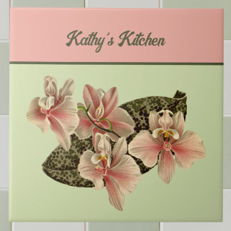 Carreau Peach Vintage Orchid Botanogramme
