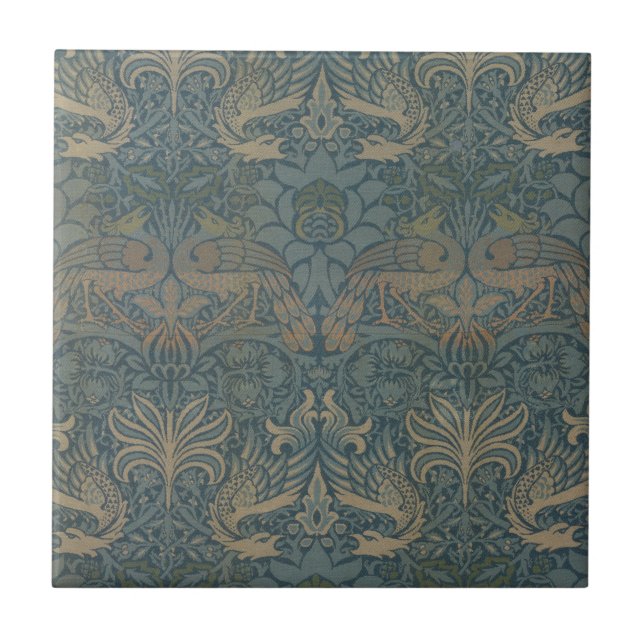 Carreau Peacock et Dragon par William Morris (Devant)