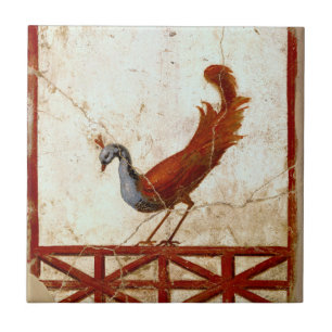 Carreau Peacock sur Fresco Ancienne peinture romaine antiq