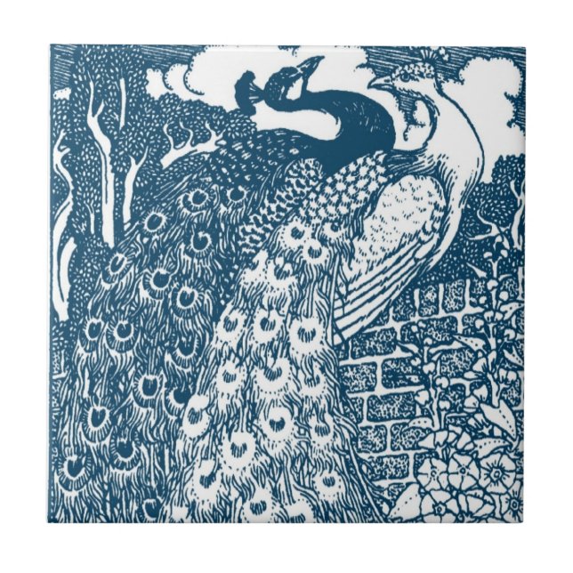 Carreau Peacocks Art Nouveau (Devant)