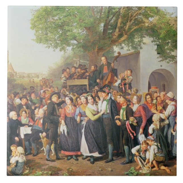 Carreau Peasant Wedding in Lower Austria (oil on canvas) (Devant)