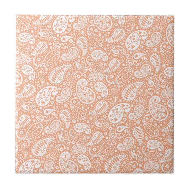 Carreau Pêche en pastel Paisley (Devant)