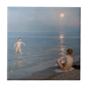 Carreau Peder Severin Kroyer - Garçons Se baigner à Skagen