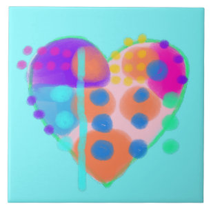 Carreau Peinture Abstraite au coeur numérique