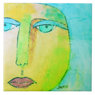 Carreau Peinture Abstraite de la face Soleil