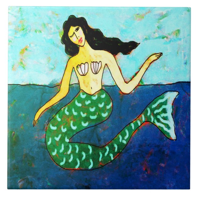 Carreau Peinture Abstraite de sirène numérique (Devant)