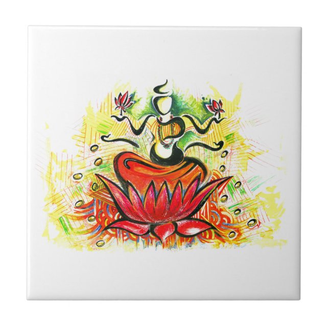 Carreau Peinture abstraite faite main de Lakshmi Maa (Devant)