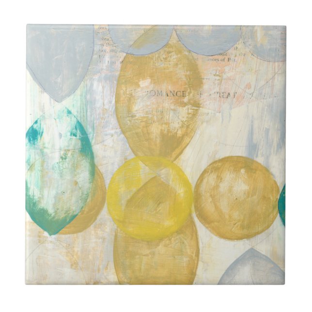 Carreau Peinture Abstraite moderne sur papier journal (Devant)