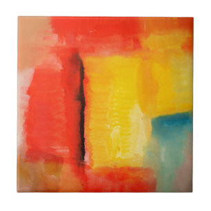 Carreau Peinture Abstraite rouge moderne