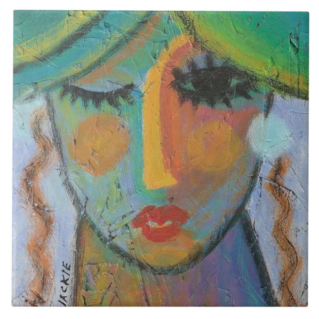 Carreau Peinture acrylique Abstraite de bonne journée sur  (Devant)