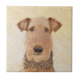 Carreau Peinture Airedale Terrier - Cute Original Art