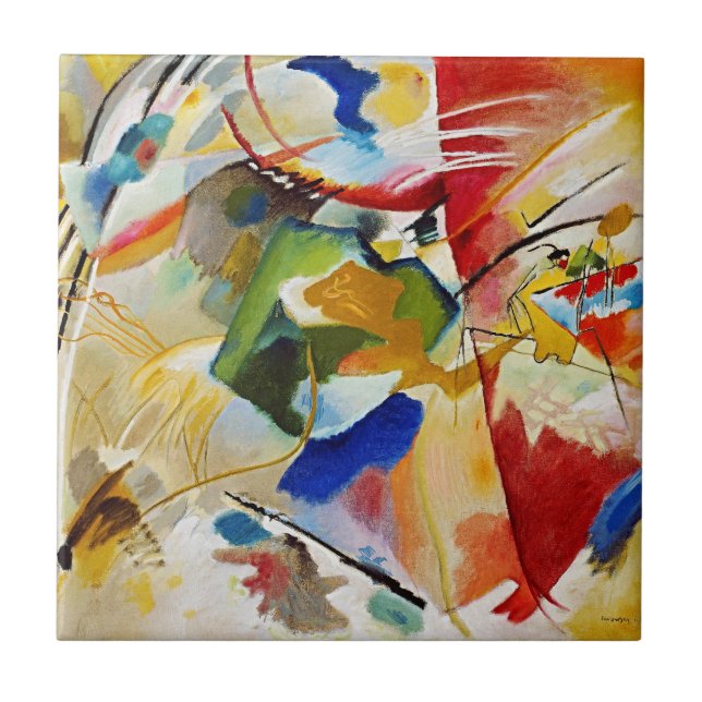Carreau Peinture avec Centre Vert par Wassily Kandinsky (Devant)