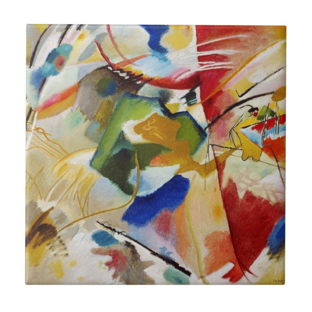 Carreau Peinture avec Centre Vert par Wassily Kandinsky (Devant)