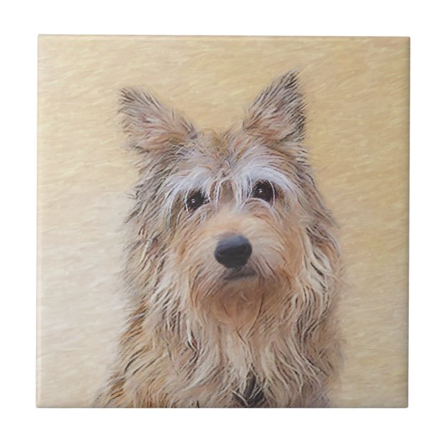 Carreau Peinture Berger Picard - Joli art original chien (Devant)