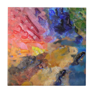 Carreau Peinture colorée de la palette du peintre artiste