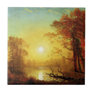Carreau Peinture d'Albert Bierstadt, Lever du soleil,
