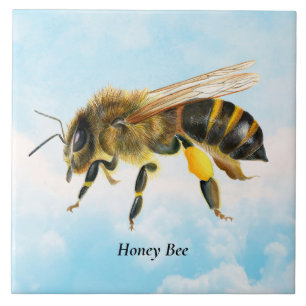 Carreau Peinture d'aquarelle d'abeille de miel