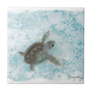 Carreau Peinture d'aquarelle de tortue