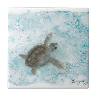 Carreau Peinture d'aquarelle de tortue