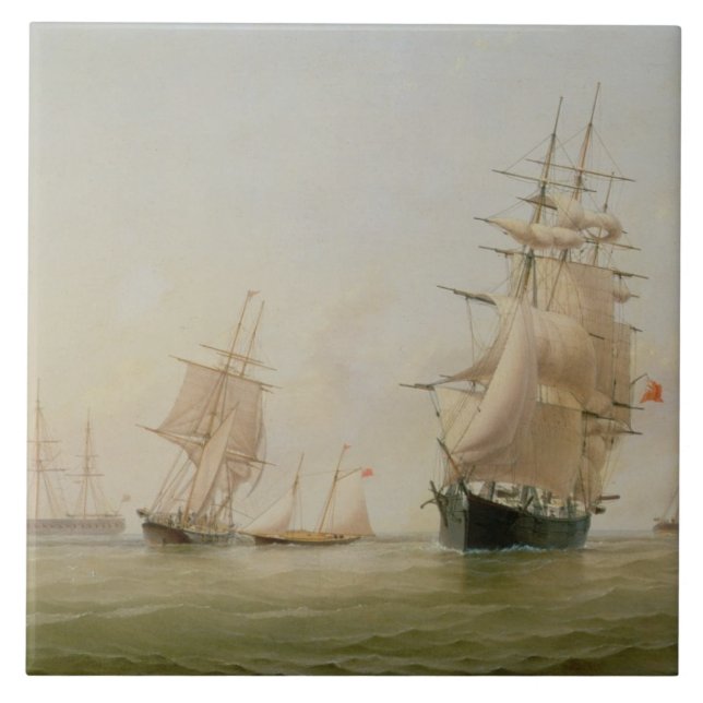 Carreau Peinture de bateau (huile sur la toile) (Devant)