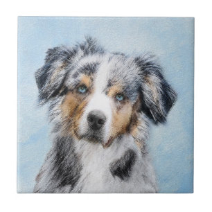 Carreau Peinture de berger américaine miniature - Chien Ar
