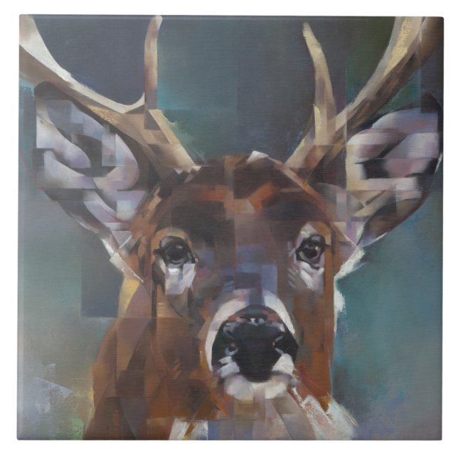 Carreau Peinture de cerfs d'art, Carrelage en céramique (Devant)