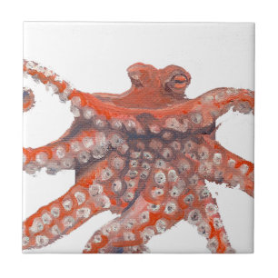 Carreau Peinture de Kraken de calmar de poulpe