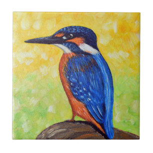 Carreau Peinture de martin-pêcheur
