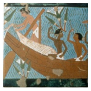 Carreau Peinture de mur de la tombe d'Ipuy, Thebes, depic