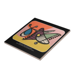 Carreau Peinture de papillon de mod de la moitié du siècle