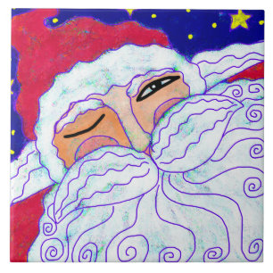 Carreau Peinture de Père Noël abstrait