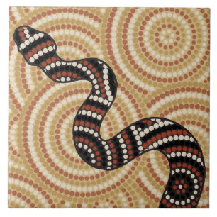 Carreau Peinture de points de serpent autochtone