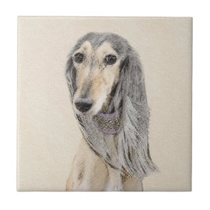 Carreau Peinture de Saluki (Faune) - Cute Original Chien A