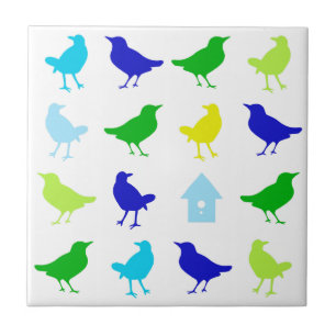 Carreau Peinture des oiseaux colorés par Chariklia Zarris