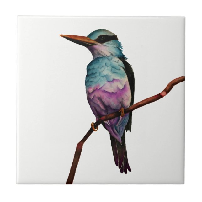 Carreau Peinture d'oiseau de couleur de sucrerie de coton (Devant)