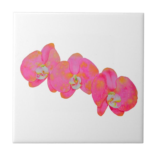 Carreau Peinture d'orchidée rose (Devant)