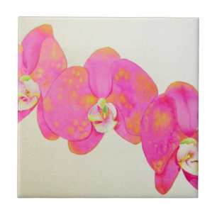 Carreau Peinture d'orchidée rose